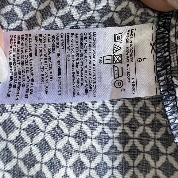 Gap Geo Print Romper Womens L Blue Drop Waist Sleeveless Lounge Flowy Jumpsuit - Picture 10 of 14